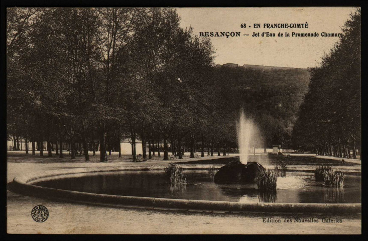Besançon. Jet d'eau de la Promenade Chamars [image fixe] , Besançon ; Dijon : Edition des Nouvelles Galeries : Bauer-Marchet et Cie, 1904/1916