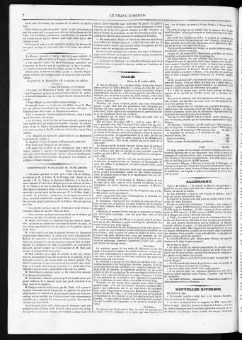 30/10/1849 - Le Franc-comtois - Journal de Besançon et des trois départements