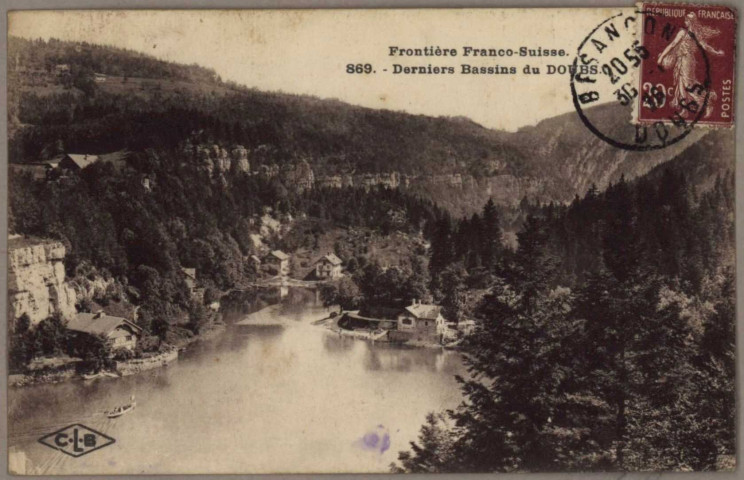 Frontière franco-suisse. - Derniers bassins du Doubs.