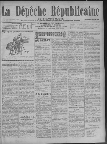 18/07/1909 - La Dépêche républicaine de Franche-Comté [Texte imprimé]