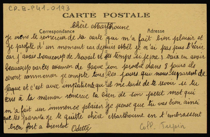 Pensionnat Notre Dame, 11, Rue de la Convention, Besançon - La Chapelle [image fixe] , Paris : Editions J. David et E. Vallois, , 1904/1930