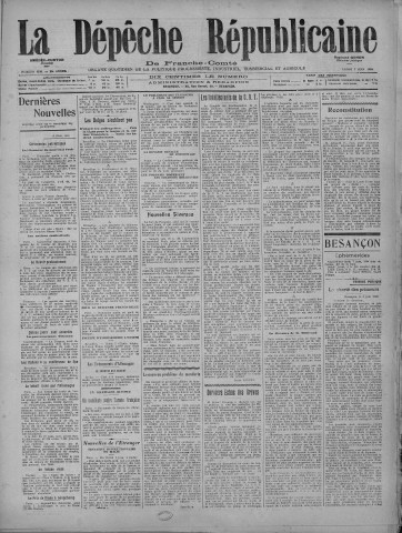 07/06/1920 - La Dépêche républicaine de Franche-Comté [Texte imprimé]