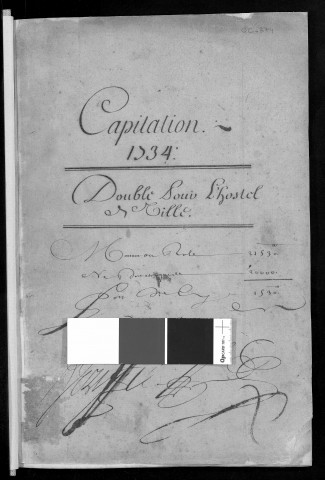 Registre de Capitation pour l'année 1734