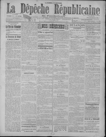 29/10/1922 - La Dépêche républicaine de Franche-Comté [Texte imprimé]