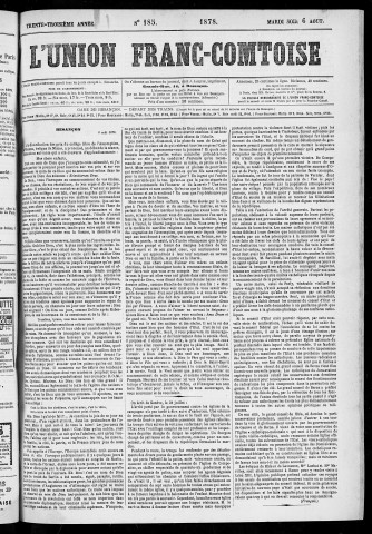 06/08/1878 - L'Union franc-comtoise [Texte imprimé]