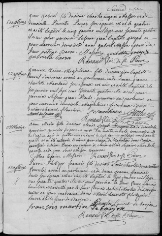 Paroisse Saint Pierre : baptêmes (naissances), mariages, sépultures (décès) (2 janvier au 29 décembre 1764)