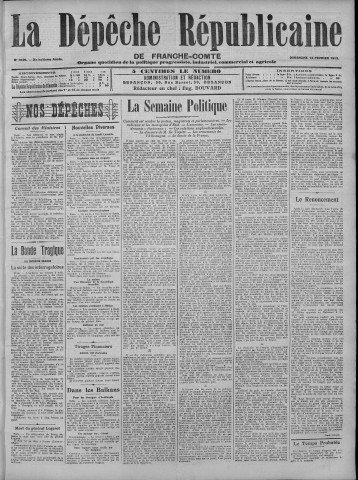 16/02/1913 - La Dépêche républicaine de Franche-Comté [Texte imprimé]