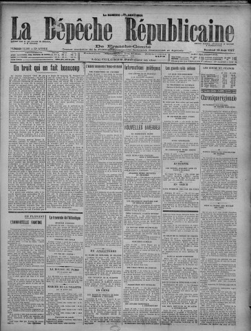 19/08/1927 - La Dépêche républicaine de Franche-Comté [Texte imprimé]