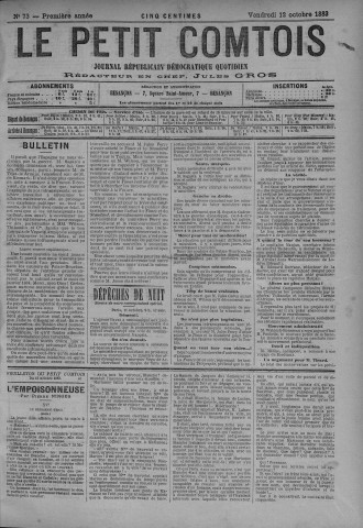 12/10/1883 - Le petit comtois [Texte imprimé] : journal républicain démocratique quotidien