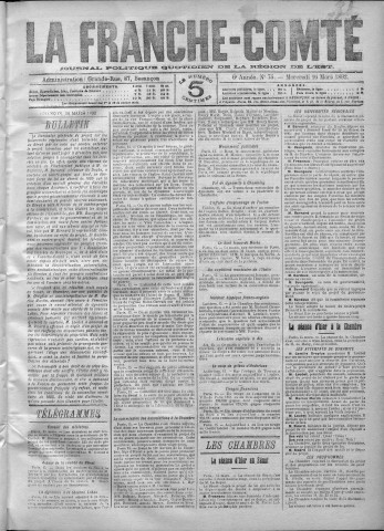 16/03/1892 - La Franche-Comté : journal politique de la région de l'Est