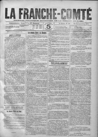 12/07/1892 - La Franche-Comté : journal politique de la région de l'Est