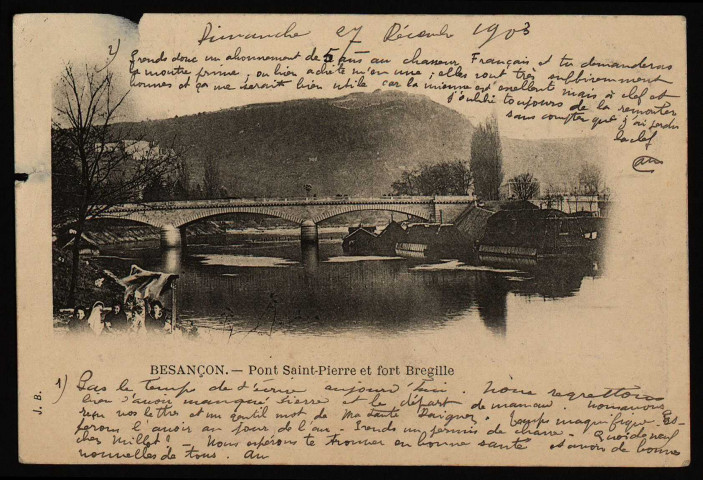 Besançon. - Pont Saint-Pierre et fort Bregille [image fixe] : J.B., 1875/1903