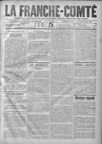 06/07/1891 - La Franche-Comté : journal politique de la région de l'Est