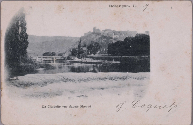 Besançon - La Citadelle, vue de Micaud. [image fixe] , 1897/1903
