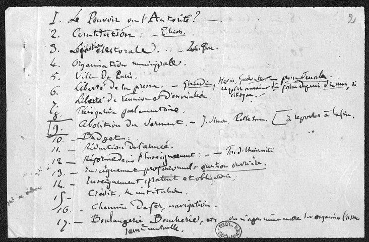 Ms 2876 - Tome III. Pierre-Joseph Proudhon. Notes et écrits divers.