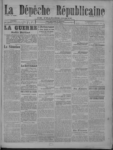 14/07/1916 - La Dépêche républicaine de Franche-Comté [Texte imprimé]