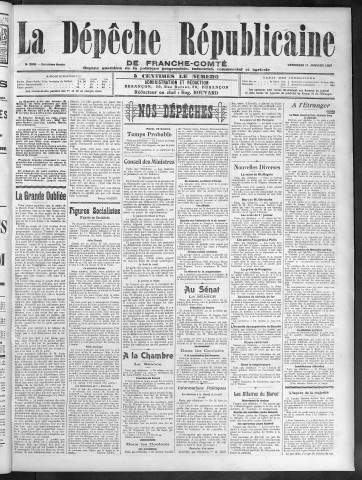 11/01/1907 - La Dépêche républicaine de Franche-Comté [Texte imprimé]