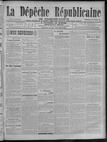 23/09/1906 - La Dépêche républicaine de Franche-Comté [Texte imprimé]