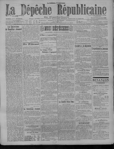 15/09/1923 - La Dépêche républicaine de Franche-Comté [Texte imprimé]