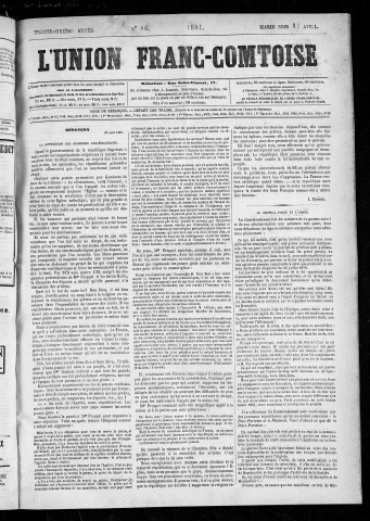 12/04/1881 - L'Union franc-comtoise [Texte imprimé]