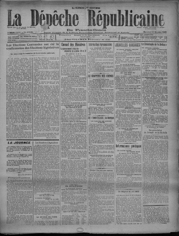 17/10/1928 - La Dépêche républicaine de Franche-Comté [Texte imprimé]