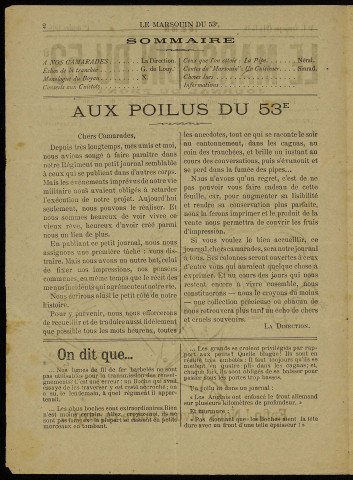 Le Marsouin du 53è [Texte imprimé] : Journal du front paraissant au 53è Régiment d'Infanterie coloniale