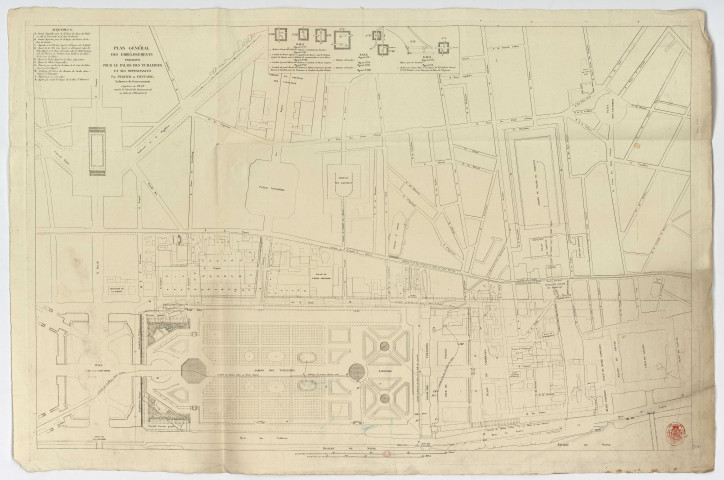 Plan des embelissements projetés pour le palais des Tuileries par Percier et Fontaine [Image fixe] , 1700/1799