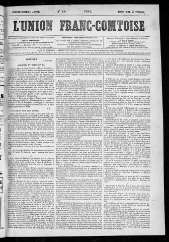 03/02/1881 - L'Union franc-comtoise [Texte imprimé]
