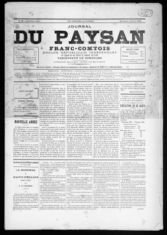 03/01/1886 - Le Paysan franc-comtois : 1884-1887
