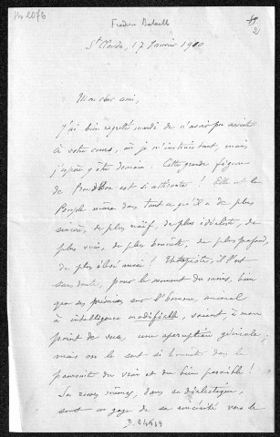 Ms 2076 - Lettres adressées à Edouard Droz, 1884-1916.
