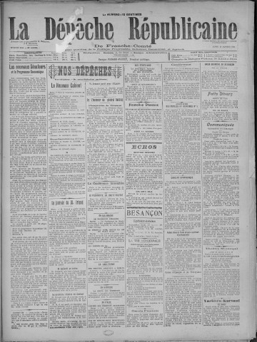 17/01/1921 - La Dépêche républicaine de Franche-Comté [Texte imprimé]