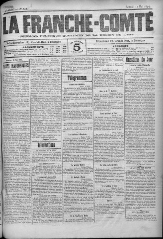 11/05/1895 - La Franche-Comté : journal politique de la région de l'Est