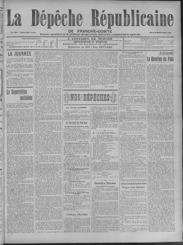 09/09/1909 - La Dépêche républicaine de Franche-Comté [Texte imprimé]