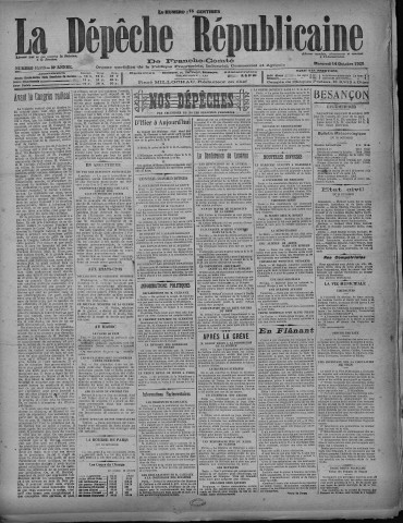 14/10/1925 - La Dépêche républicaine de Franche-Comté [Texte imprimé]