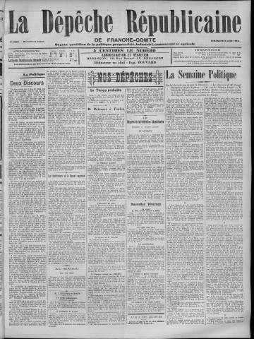 08/06/1913 - La Dépêche républicaine de Franche-Comté [Texte imprimé]