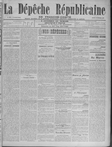 13/01/1908 - La Dépêche républicaine de Franche-Comté [Texte imprimé]