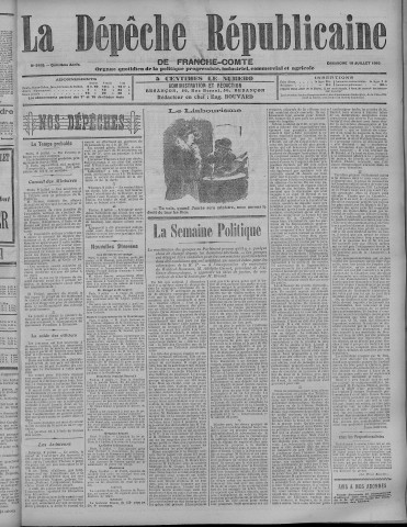 10/07/1910 - La Dépêche républicaine de Franche-Comté [Texte imprimé]