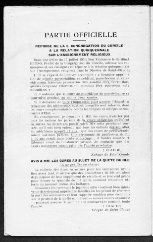 20/08/1953 - La Semaine religieuse du diocèse de Saint-Claude [Texte imprimé]
