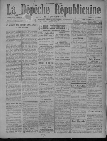 18/06/1923 - La Dépêche républicaine de Franche-Comté [Texte imprimé]