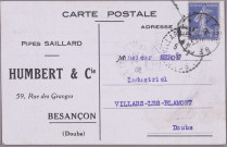 [Correspondance Commerciale Pipes Saillard - Humbert & Cie] [image fixe] , 1904/1930