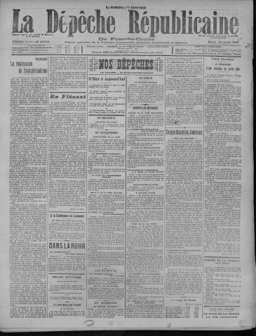 24/07/1923 - La Dépêche républicaine de Franche-Comté [Texte imprimé]