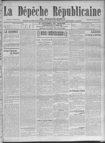 22/07/1908 - La Dépêche républicaine de Franche-Comté [Texte imprimé]