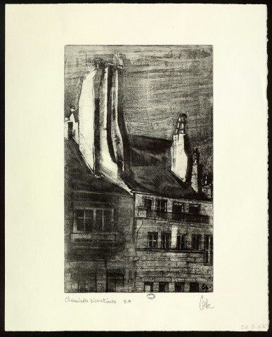 Cheminées bisontines [estampe] / Céelle , [Paris : Atelier Georges Leblanc, 1976]