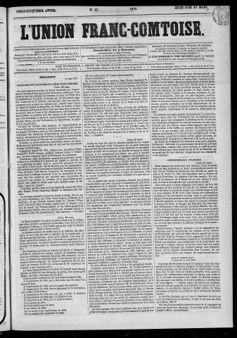 31/03/1870 - L'Union franc-comtoise [Texte imprimé]