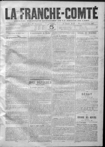 29/06/1887 - La Franche-Comté : journal politique de la région de l'Est