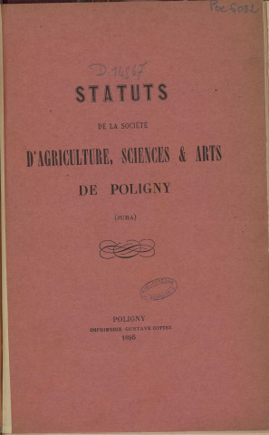 02/01/1895 - Bulletin de la Société d'agriculture, sciences et arts de Poligny [Texte imprimé]
