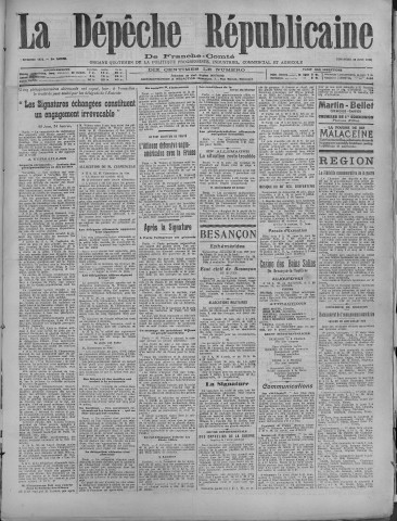 29/06/1919 - La Dépêche républicaine de Franche-Comté [Texte imprimé]