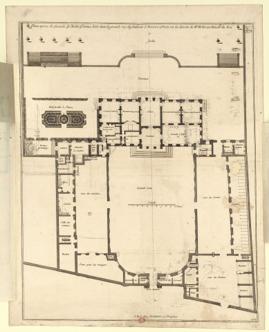 Hôtel d'Evreux [image fixe] : plans au rez-de-chaussée , A Paris : chez Joubert, rue Dauphine, 1750/1799