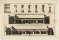 Cloître de Saint-Paul à Rome [Image fixe] : élévation et colonnes / Piroli sc. 1783 , 1783