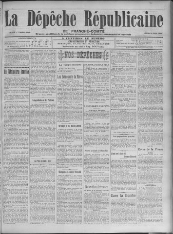 14/04/1908 - La Dépêche républicaine de Franche-Comté [Texte imprimé]